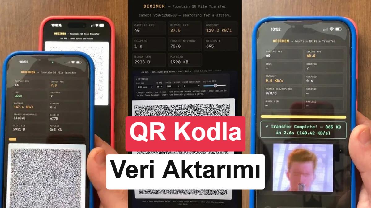 Telefonlar arası veri aktarımında sıra dışı yöntem: QR kod teknolojisi